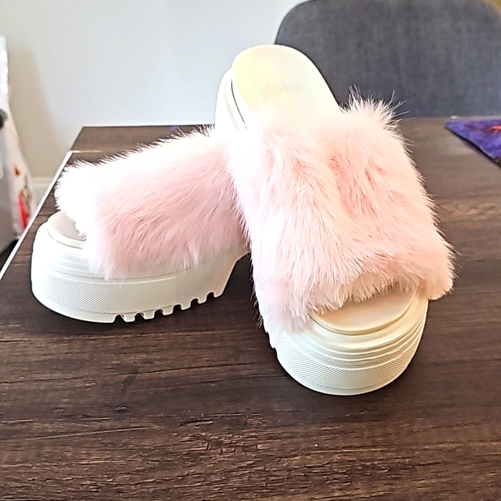 Chunky White Platform Sandals - image 1